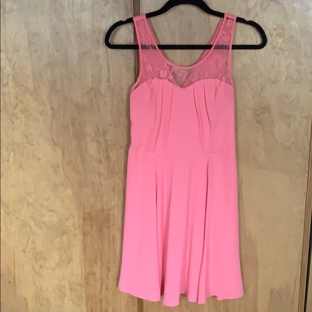 Pink EXPRESS cocktail dress with lace detail